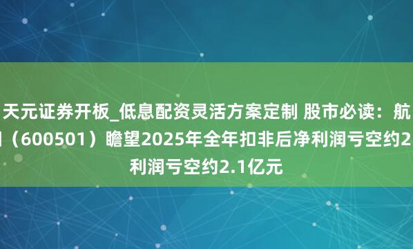 天元证券开板_低息配资灵活方案定制 股市必读：航天朝阳（600501）瞻望2025年全年扣非后净利润亏空约2.1亿元